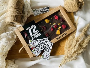 Gorzka czekolada z wiśnią, mandarynką i maliną 105g