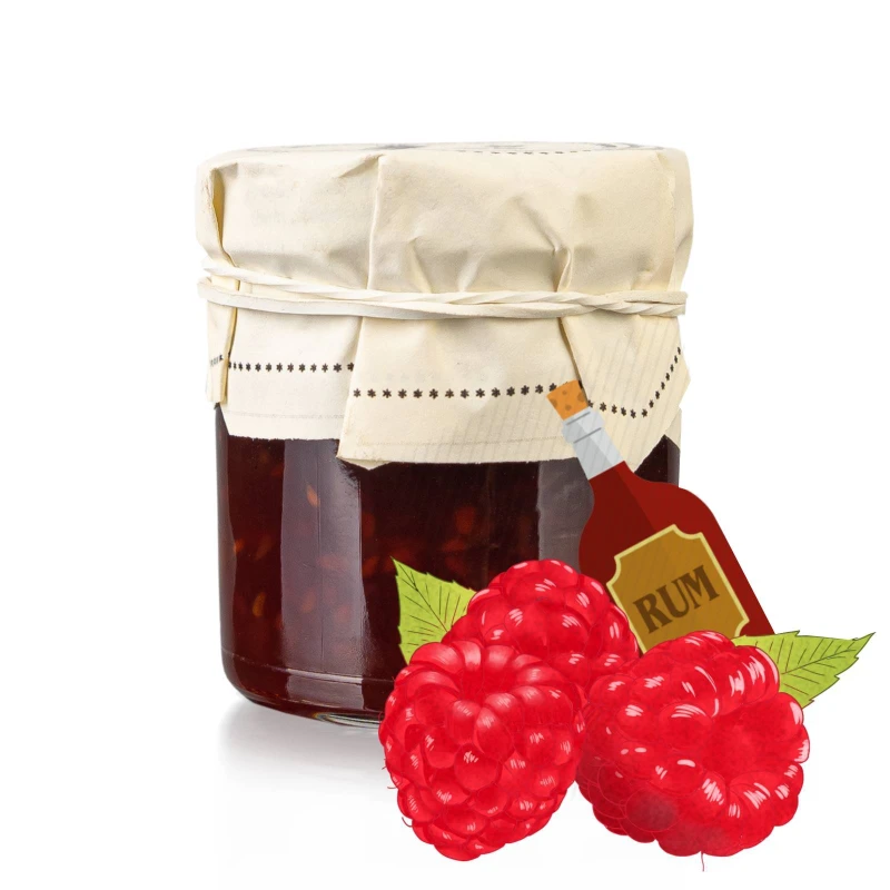 Naturalna mini konfitura malinowa z nutą rumu produkt polski