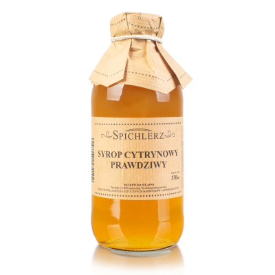 Orzeźwiający syrop cytrynowy PysznyKubek w szklanej butelce