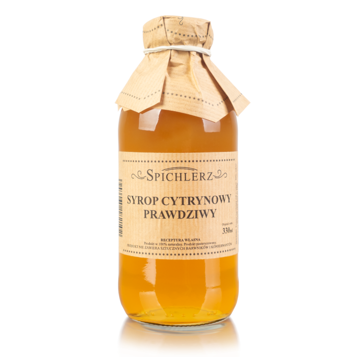 Orzeźwiający syrop cytrynowy PysznyKubek w szklanej butelce