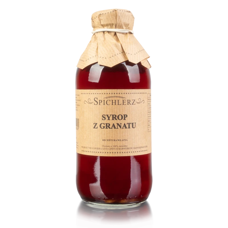 Gęsty syrop z owoców granatu bez sztucznych barwników do zimowej herbaty
