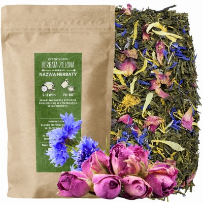 Kwiatowa zielona herbata sypana Earl Grey Rainbow w eleganckim opakowaniu