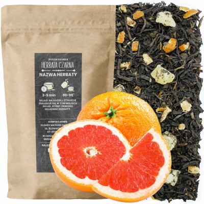 Cytrusowa czarna herbata sypana Earl Grey Grapefruit i Pomarańcza w eleganckim opakowaniu