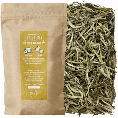Ekskluzywna biała herbata liściasta Silver Needle Bai Hao Yinzhen w eleganckim opakowaniu