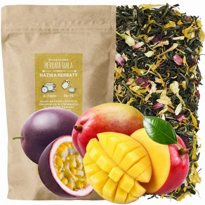 Egzotyczna biała herbata sypana Mango z Maracują w eleganckim opakowaniu