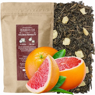 Orzeźwiająca czerwona herbata sypana Grapefruit w eleganckim opakowaniu