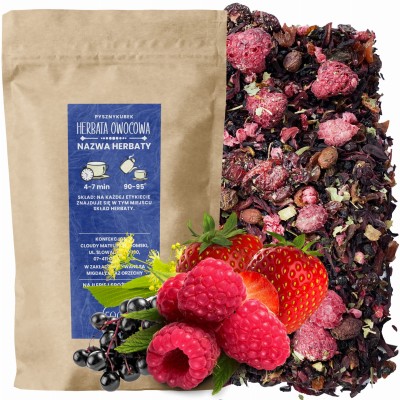 Wielofunkcyjna owocowa herbata sypana Hot Berry w eleganckim opakowaniu