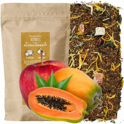Słoneczna herbata owocowa Rooibos Pocałunek Słońca w eleganckim opakowaniu