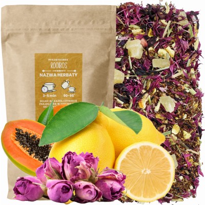Orzeźwiająca letnia herbata Rooibos Różowa lemoniada w eleganckim opakowaniu