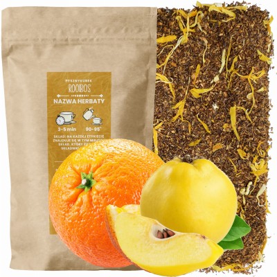 Cytrusowa herbata Rooibos Pomarańcza z pigwą w eleganckim opakowaniu