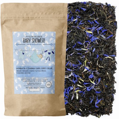 Klasyczna czarna herbata liściasta Earl Grey Blue w opakowaniu