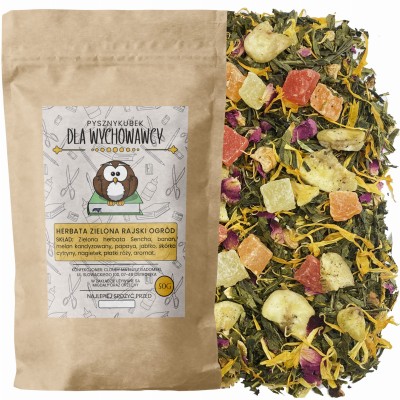 Zielona herbata Sencha Rajski Ogród o egzotycznym aromacie owoców
