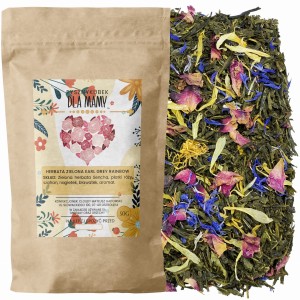 Aromatyczna zielona herbata liściasta Earl Grey Rainbow w opakowaniu
