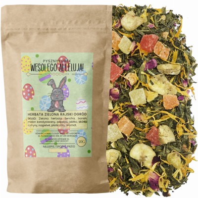 Zielona herbata Sencha Rajski Ogród o egzotycznym aromacie owoców