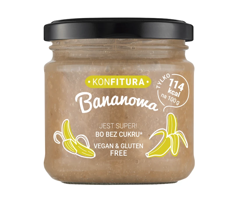 omowa owocowa konfitura bananowa słodzona sokiem jabłkowym dla wegan