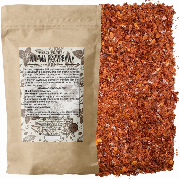Czerwona papryka chilli w formie grysu w opakowaniu strunowym