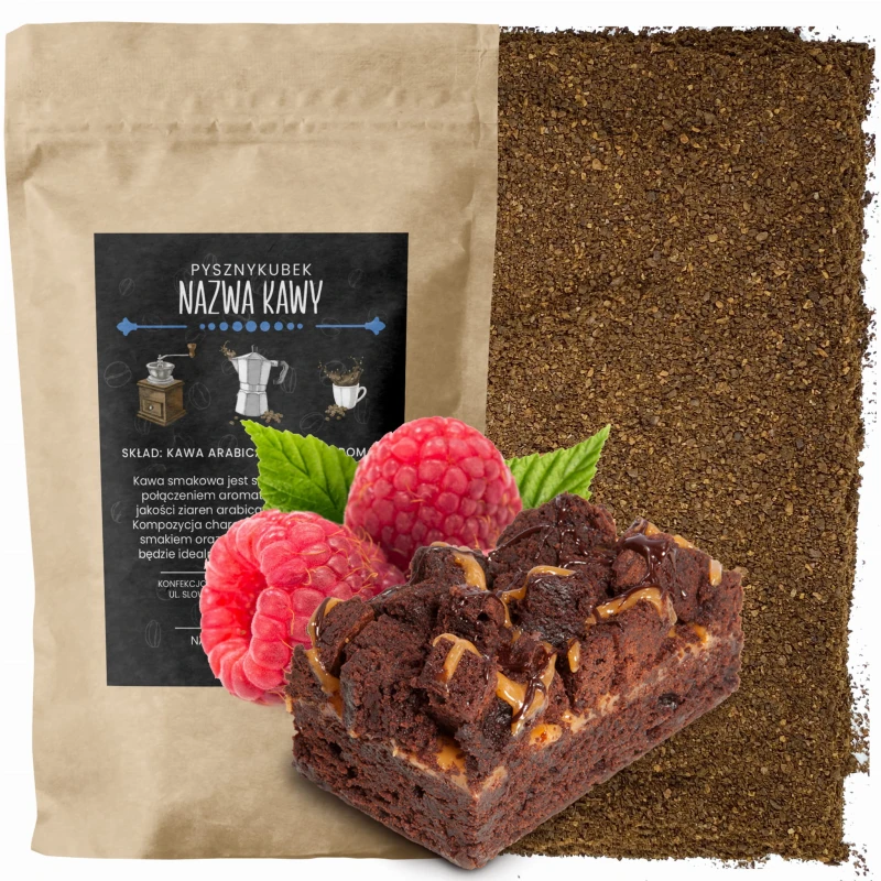 Kawa mielona smakowa Malinowe Brownie sklep PysznyKubek