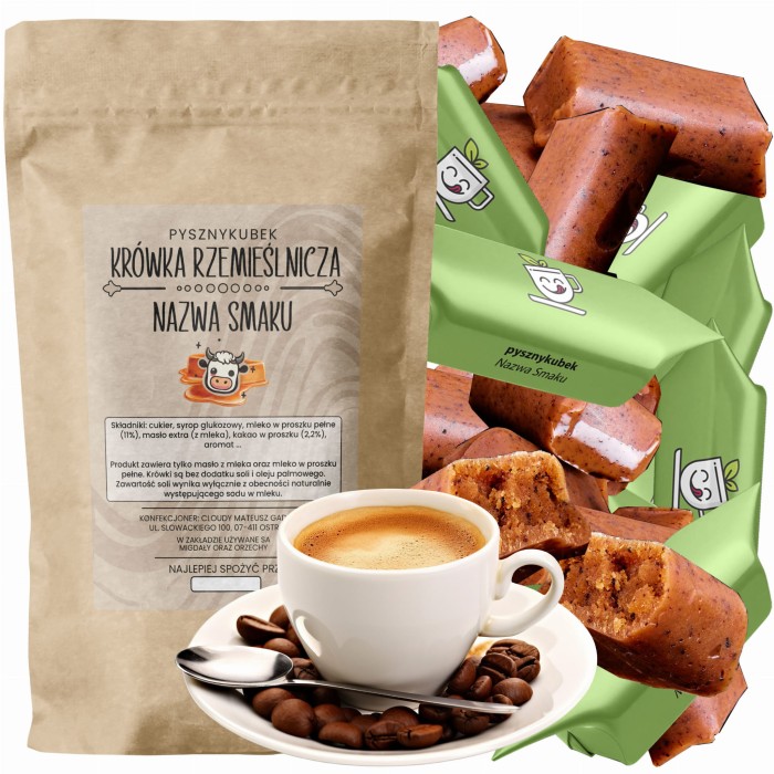 Tradycyjna krówka rzemieślnicza z dodatkiem kawy Arabica