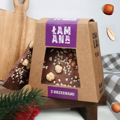Łamana czekolada mleczna z orzechami laskowymi 170g