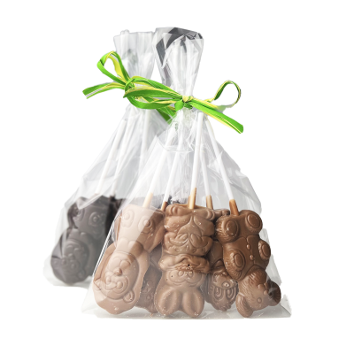 Zestaw 5 lizaków zwierzątek z czekolady mlecznej bez glutenu