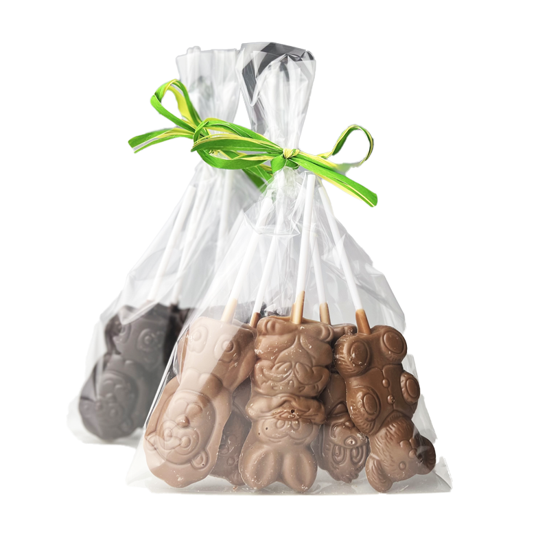 Zestaw 5 lizaków zwierzątek z czekolady mlecznej bez glutenu