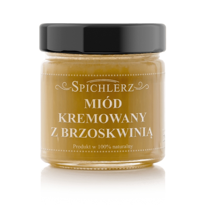 Miód kremowany z brzoskwinią PysznyKubek słoik dwieście dwadzieścia gramów
