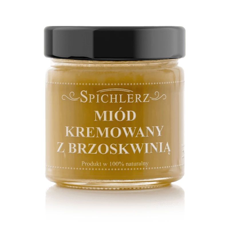Miód kremowany z brzoskwinią PysznyKubek słoik dwieście dwadzieścia gramów