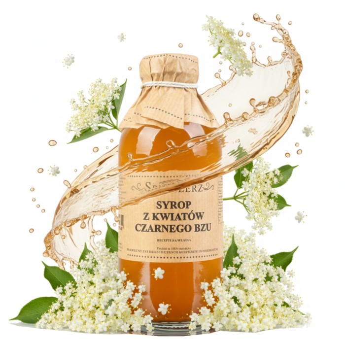 Naturalny syrop z kwiatów czarnego bzu PysznyKubek na przeziębienie