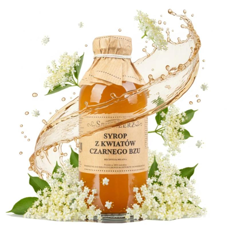Naturalny syrop z kwiatów czarnego bzu PysznyKubek na przeziębienie