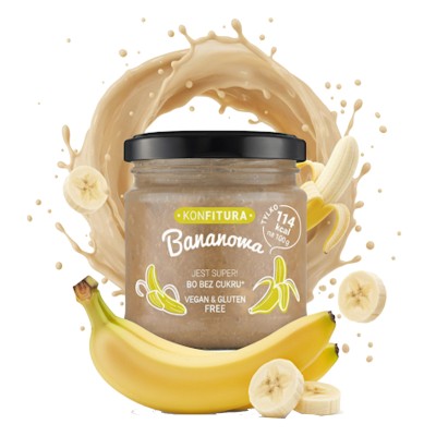 Konfitura bananowa PysznyKubek słoik sto dziewięćdziesiąt gramów