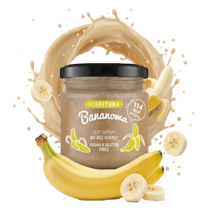 Konfitura bananowa PysznyKubek słoik sto dziewięćdziesiąt gramów