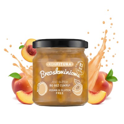 Naturalna konfitura z brzoskwiń bez cukru i bez glutenu produkt polski