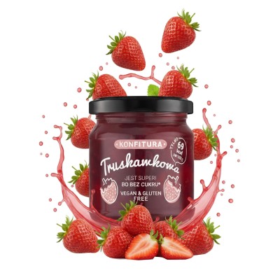 Konfitura tr strawberry PysznyKubek słoik sto dziewięćdziesiąt gramów