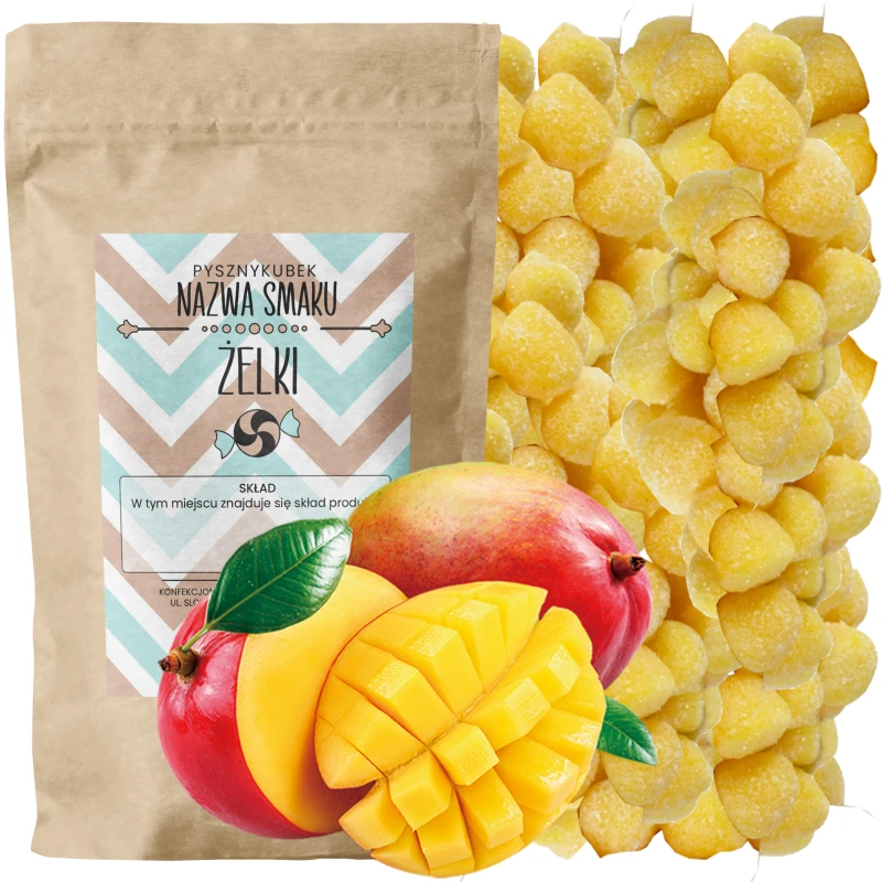 Kwaśne żelki o egzotycznym smaku mango w opakowaniu 120g