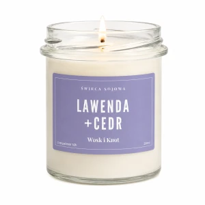 Świeca sojowa LAWENDA I CEDR 300ml 