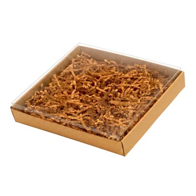 Kosz opakowanie na prezent z wieczkiem i wypełniaczem 225x225x60mm
