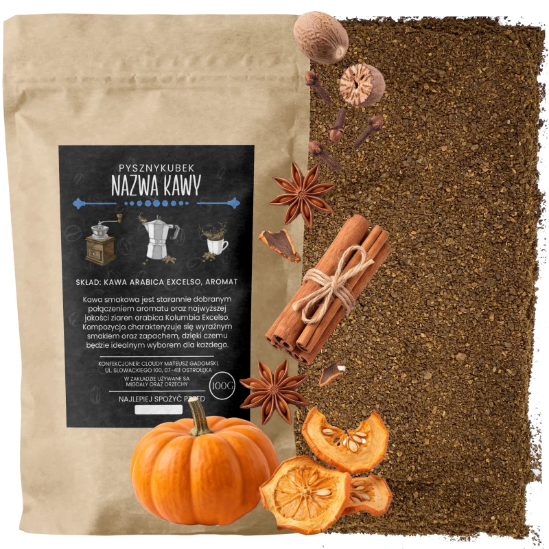 Kawa mielona smakowa Pumpkin spice latte sklep PysznyKubek