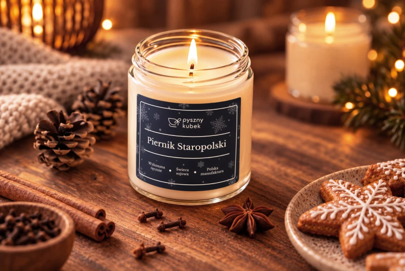 Świeca zapachowa o aromacie piernika, cynamonu, imbiru i waniliowego lukru
