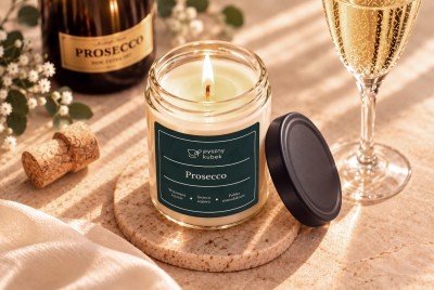 Świeca zapachowa Prosecco o kwiatowym aromacie róży, jaśminu i bergamotki