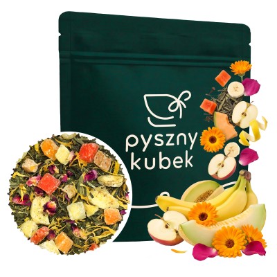 Wyjątkowa owocowa herbata sypana Rajski Ogród w eleganckim opakowaniu