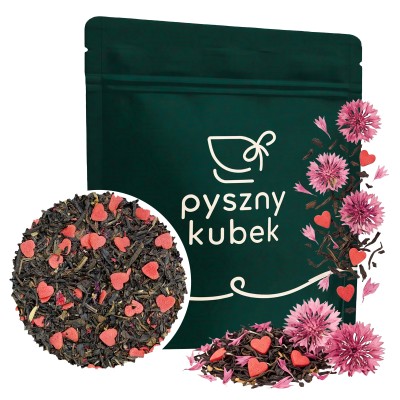 Romantyczna czarna herbata liściasta I Love You w eleganckim opakowaniu