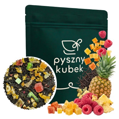 Owocowa czarna herbata liściasta Bajeczny Ogród w eleganckim opakowaniu