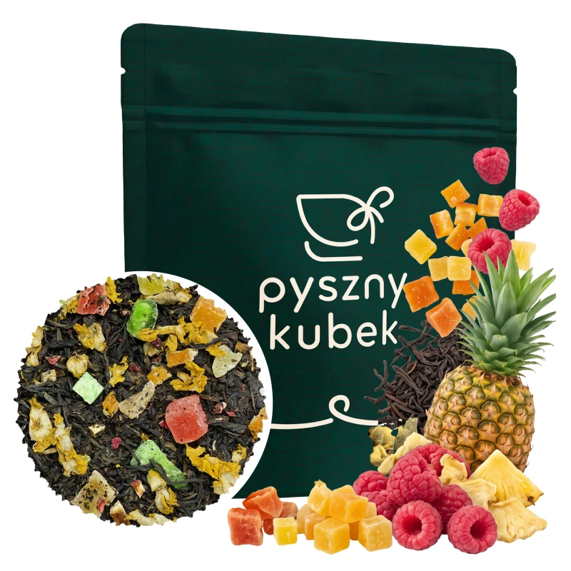 Owocowa czarna herbata liściasta Bajeczny Ogród w eleganckim opakowaniu