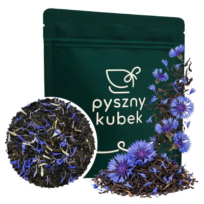 Klasyczna czarna herbata liściasta Earl Grey Blue z bławatkiem w eleganckim opakowaniu
