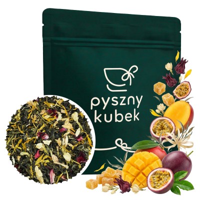 Egzotyczna biała herbata sypana Mango z Maracują w eleganckim opakowaniu