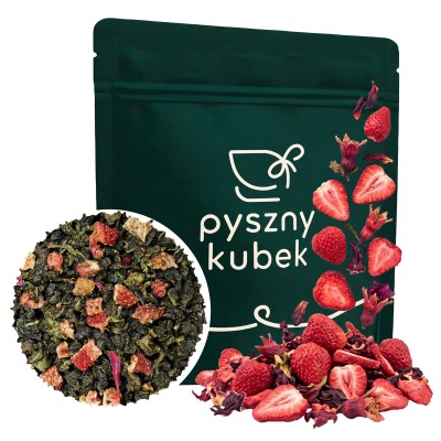 Owocowa herbata sypana Oolong Truskawkowy w eleganckim opakowaniu