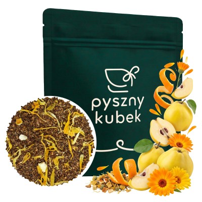 Cytrusowa herbata Rooibos Pomarańcza z pigwą w eleganckim opakowaniu