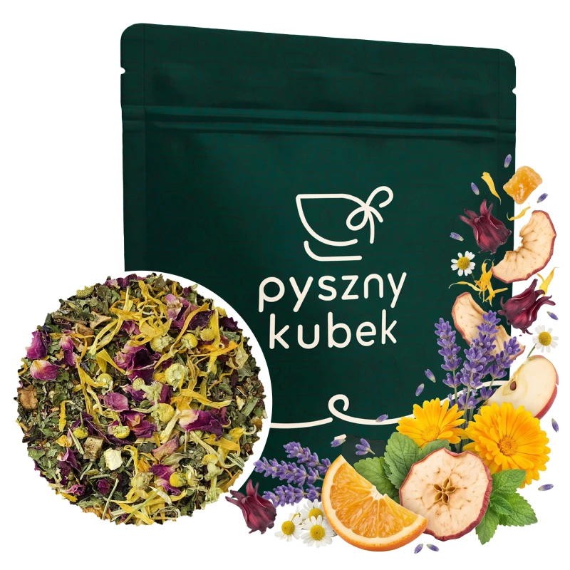 Wyjątkowa ziołowo owocowa herbata sypana Dobry i Spokojny Sen w eleganckim opakowaniu