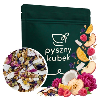 Egzotyczna bezteinowa herbata owocowa Jednorożec Lily w kolorowym opakowaniu