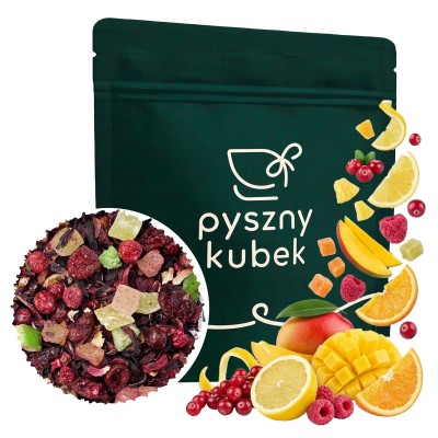 Wieloowocowa herbata sypana Przystań w eleganckim opakowaniu